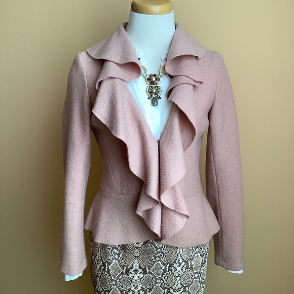 IRIS SETLAKWE Blush Wool Hourglass Blazer Size 6 - Picture 2 of 16